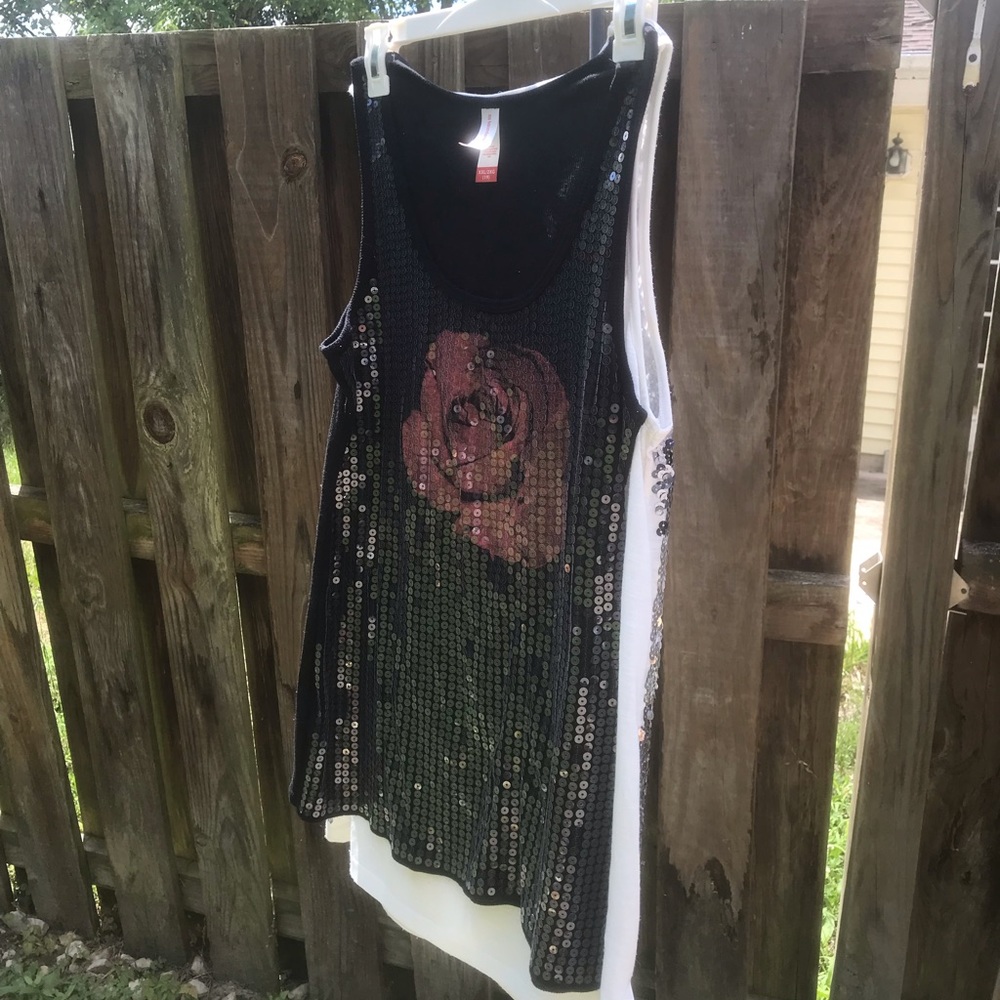 Two-for-one sequins tank tops
